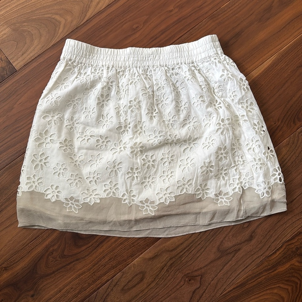 Club Monaco Cotton White Eyelet Skirt